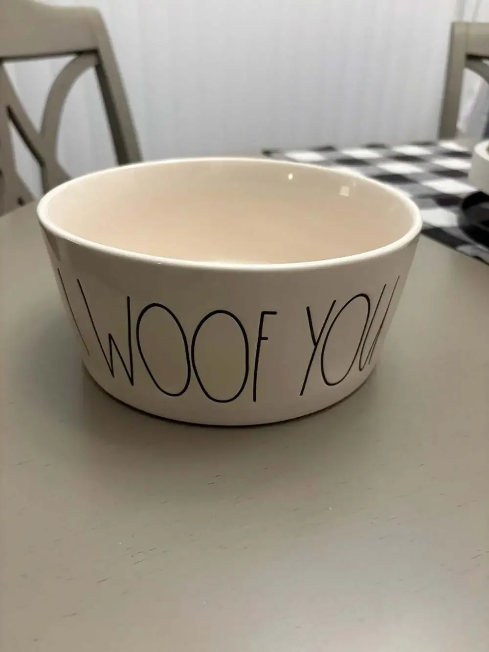 Rae Dunn 'I WOOF YOU' Large Ceramic Pet Bowl